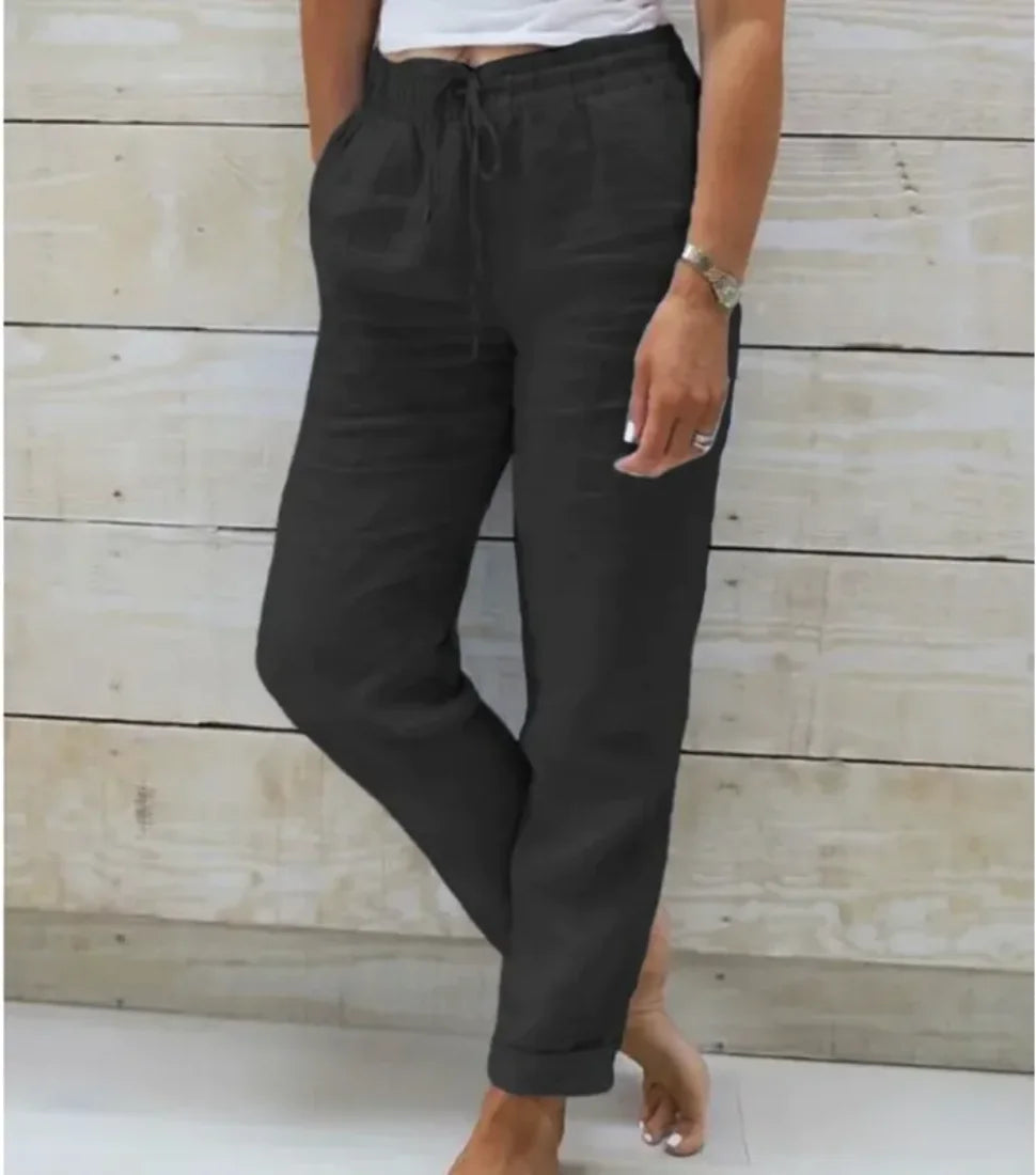 Women’s Cotton Linen Wide Leg Pants