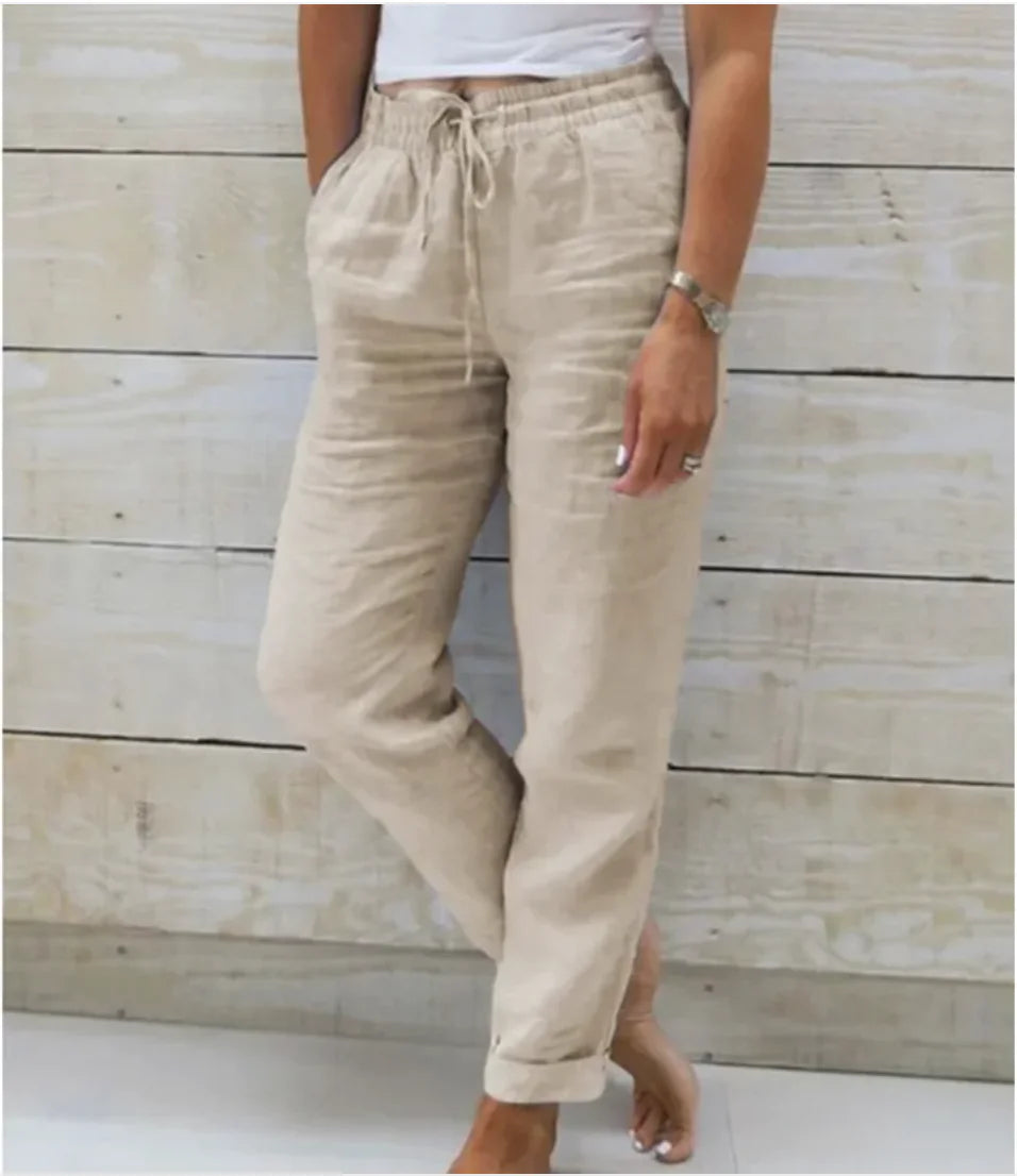 Women’s Cotton Linen Wide Leg Pants
