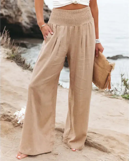 Women’s Cotton Linen Wide Leg Pants
