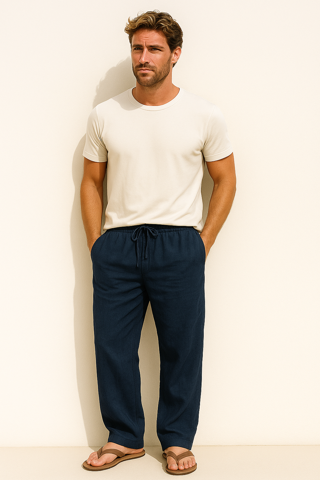 Men’s Cotton Linen Drawstring Pants