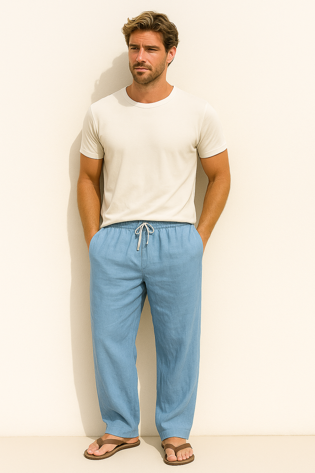 Men’s Cotton Linen Drawstring Pants