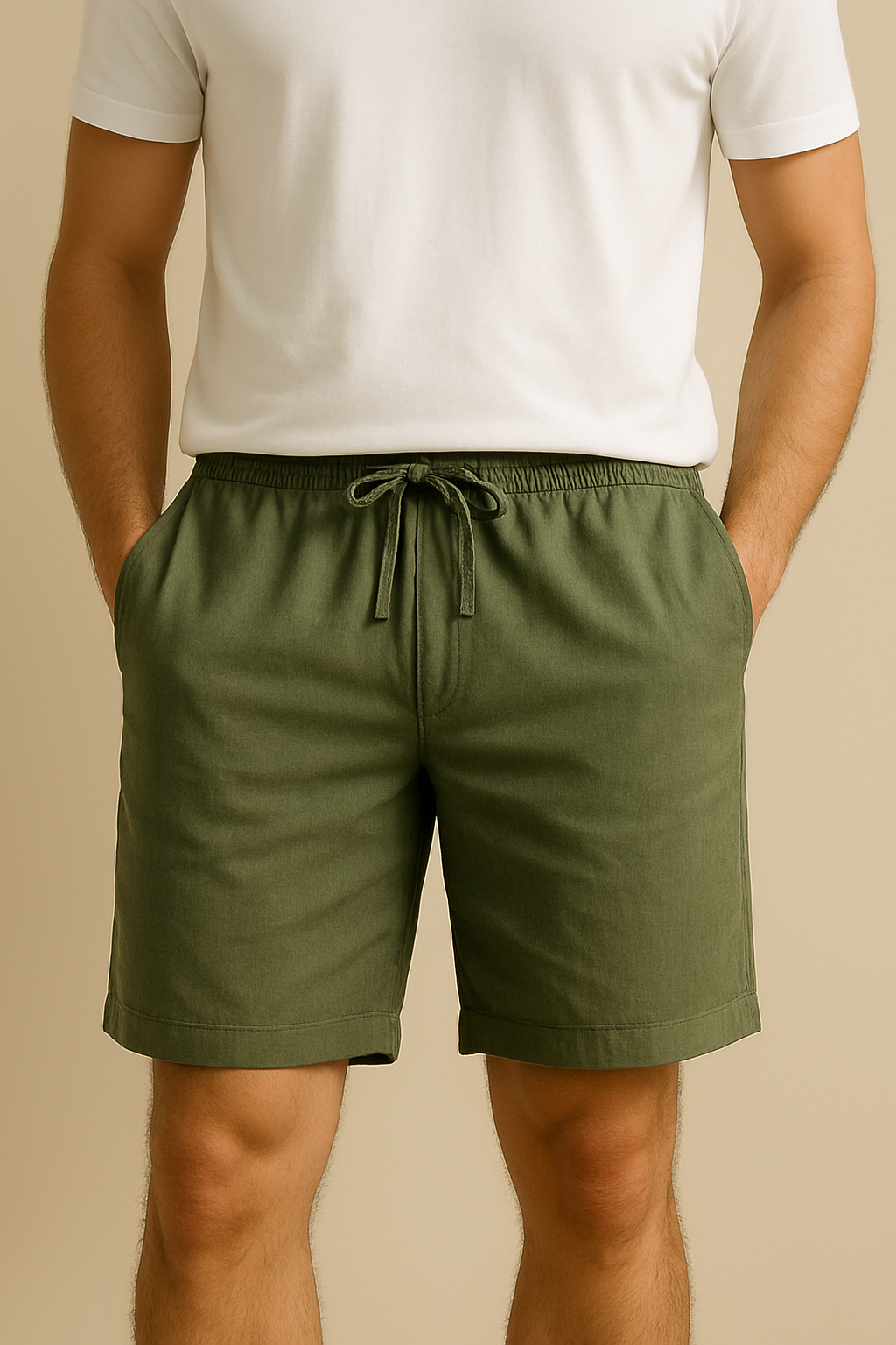Men’s Cotton Linen Drawstring Shorts