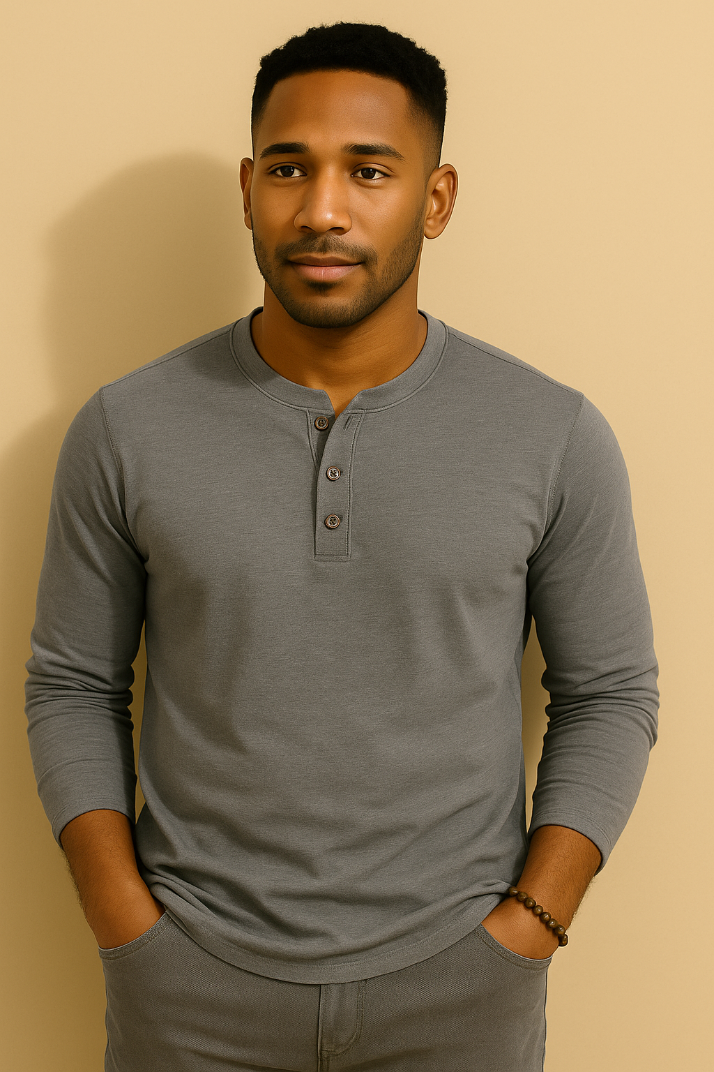 Men’s Long Sleeve Henley T-Shirt