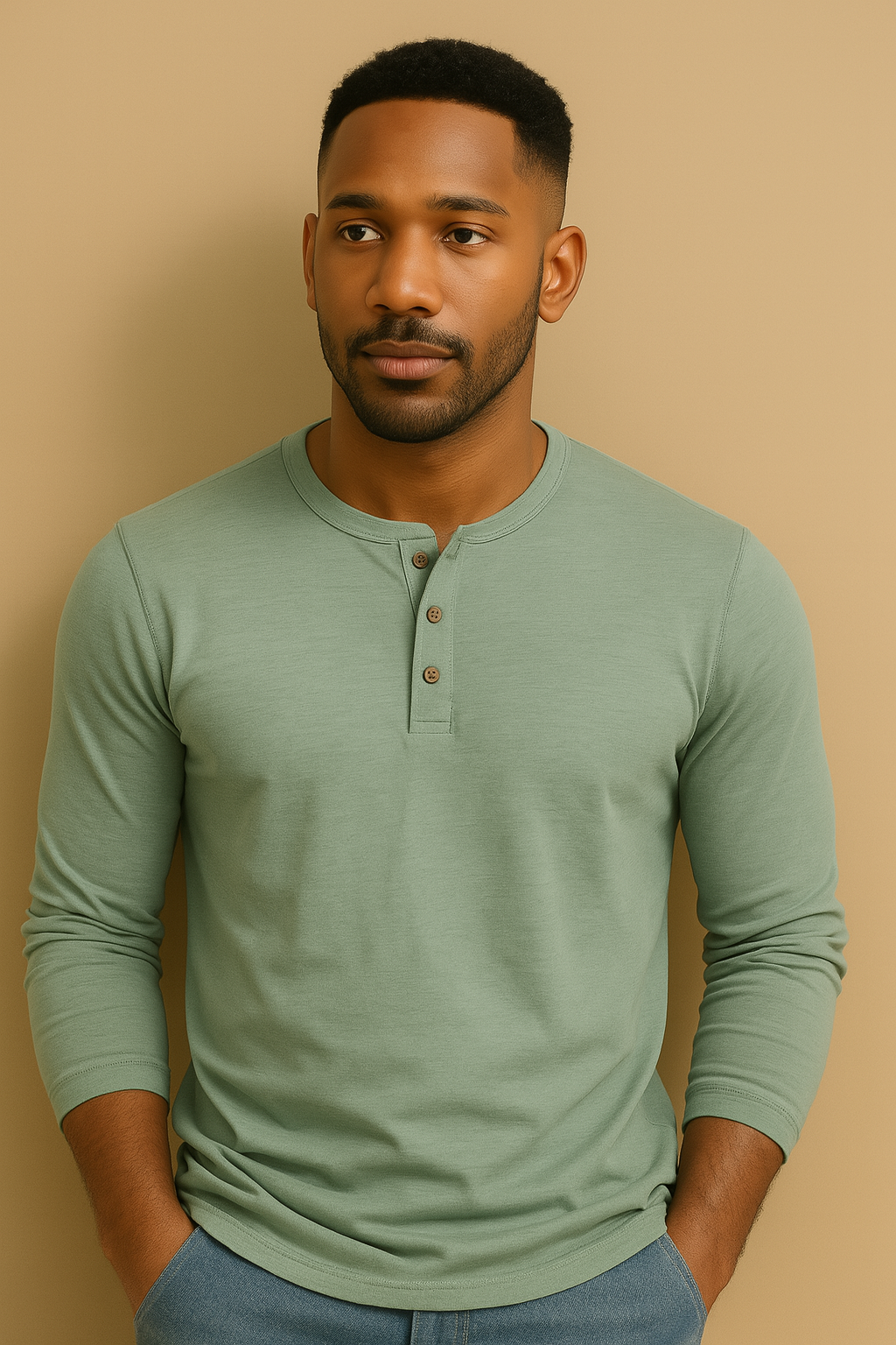 Men’s Long Sleeve Henley T-Shirt