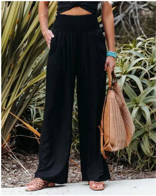 Women’s Cotton Linen Wide Leg Pants