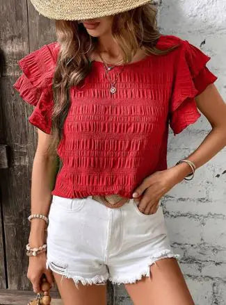 Women’s Ruffled Short Sleeve Top