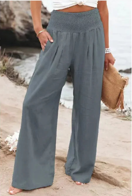 Women’s Cotton Linen Wide Leg Pants