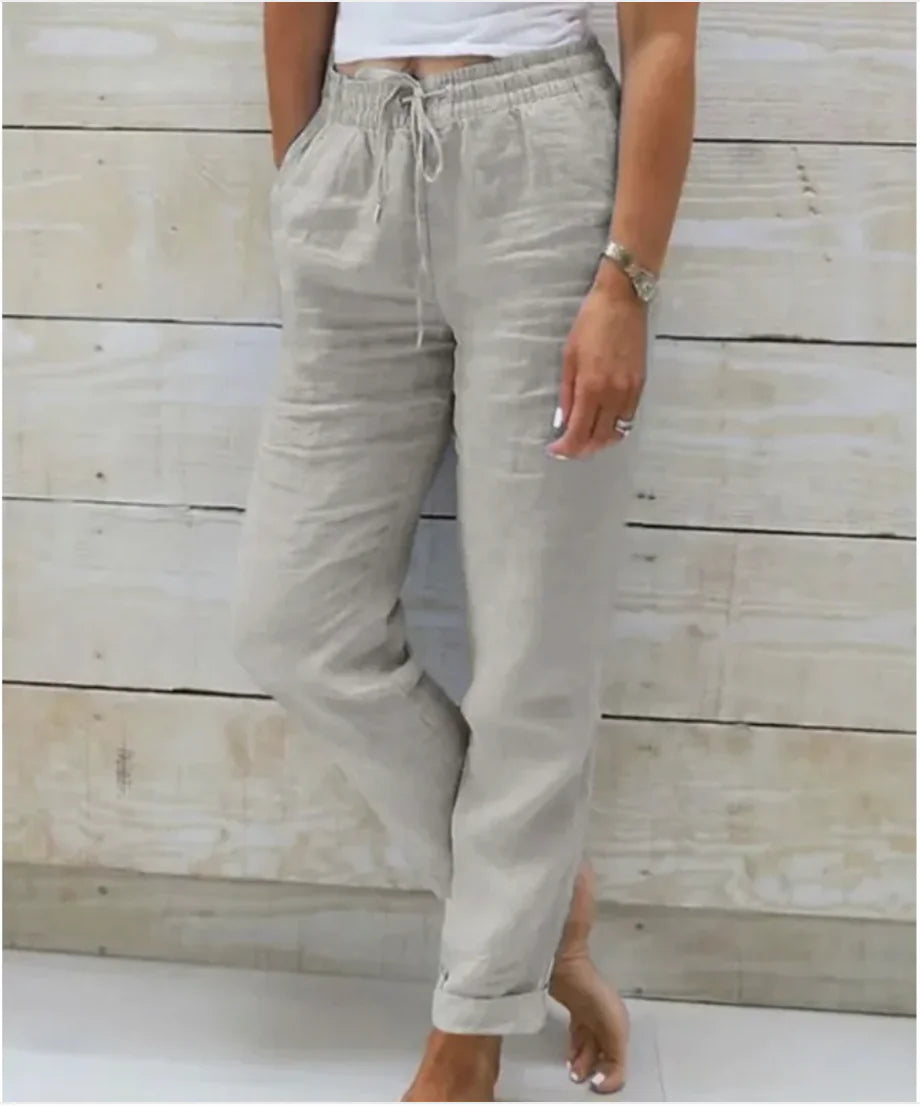 Women’s Cotton Linen Wide Leg Pants