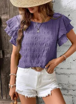 Women’s Ruffled Short Sleeve Top